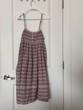 Madewell Red Plaid Spaghetti-Strap Sundress